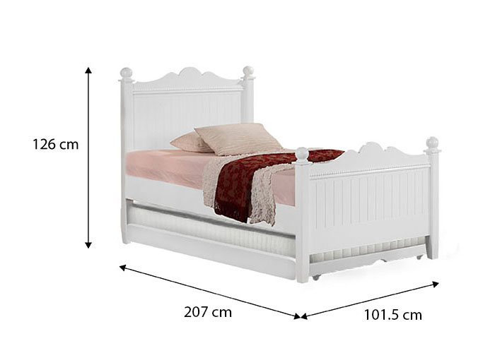 Princess Single Bed Frame with Pull Out Single Raising Bed